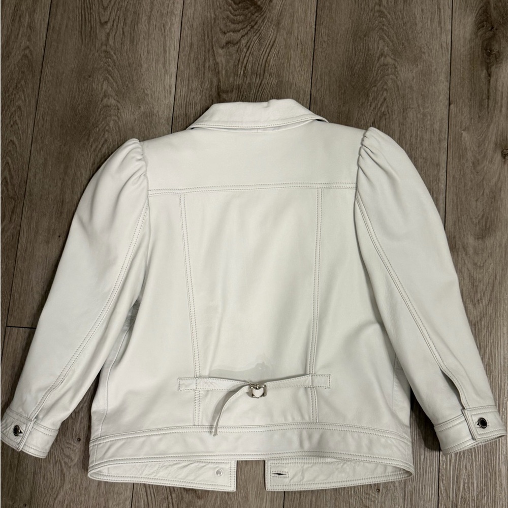 Real Leather Women's White Jacket - Picture 2 of 6